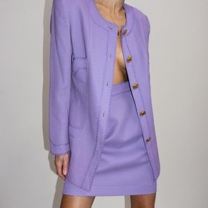 Lavender women’s vintage gorgeous italian wool suit: blazer